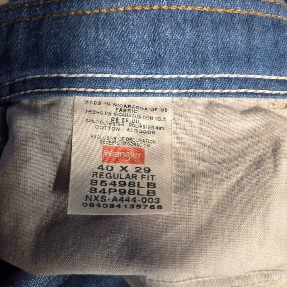 Men's WRANGLER Regular Fit‎ Denim Jeans 40 x 29